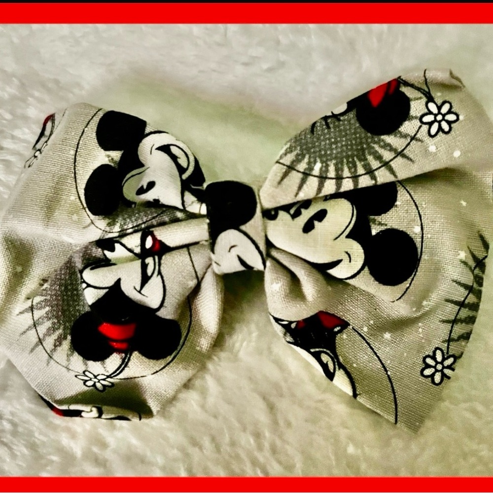 Mickey Mouse Hand Crafted Gray Hair Bow for Kids